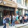 Busy business at Amorino gelato on a hot Paris day 